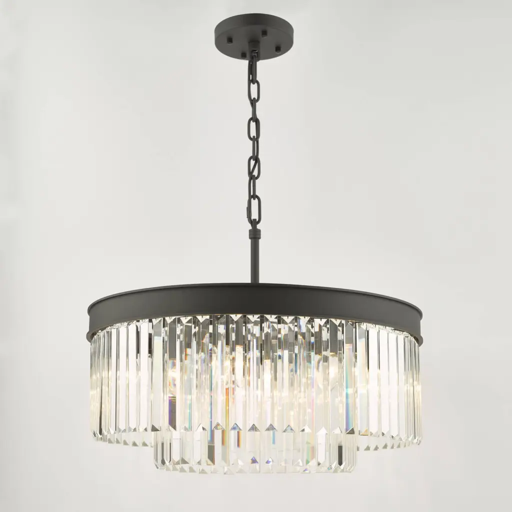 Celeus 6 Light Anthracite & Crystal Chandelier