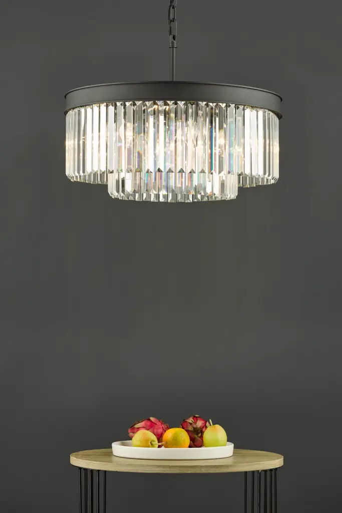 Celeus 6 Light Anthracite & Crystal Chandelier