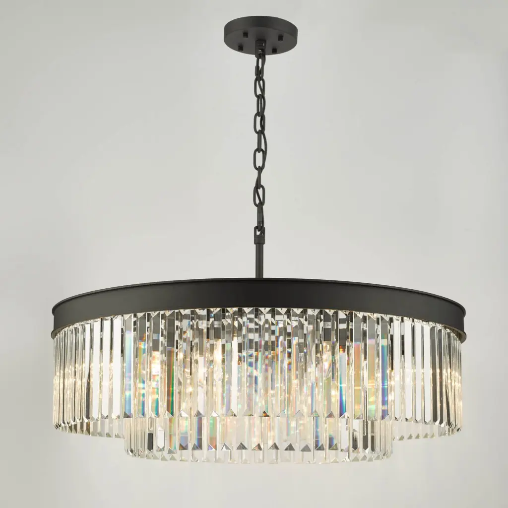 Celeus 8 Light Anthracite & Crystal Chandelier