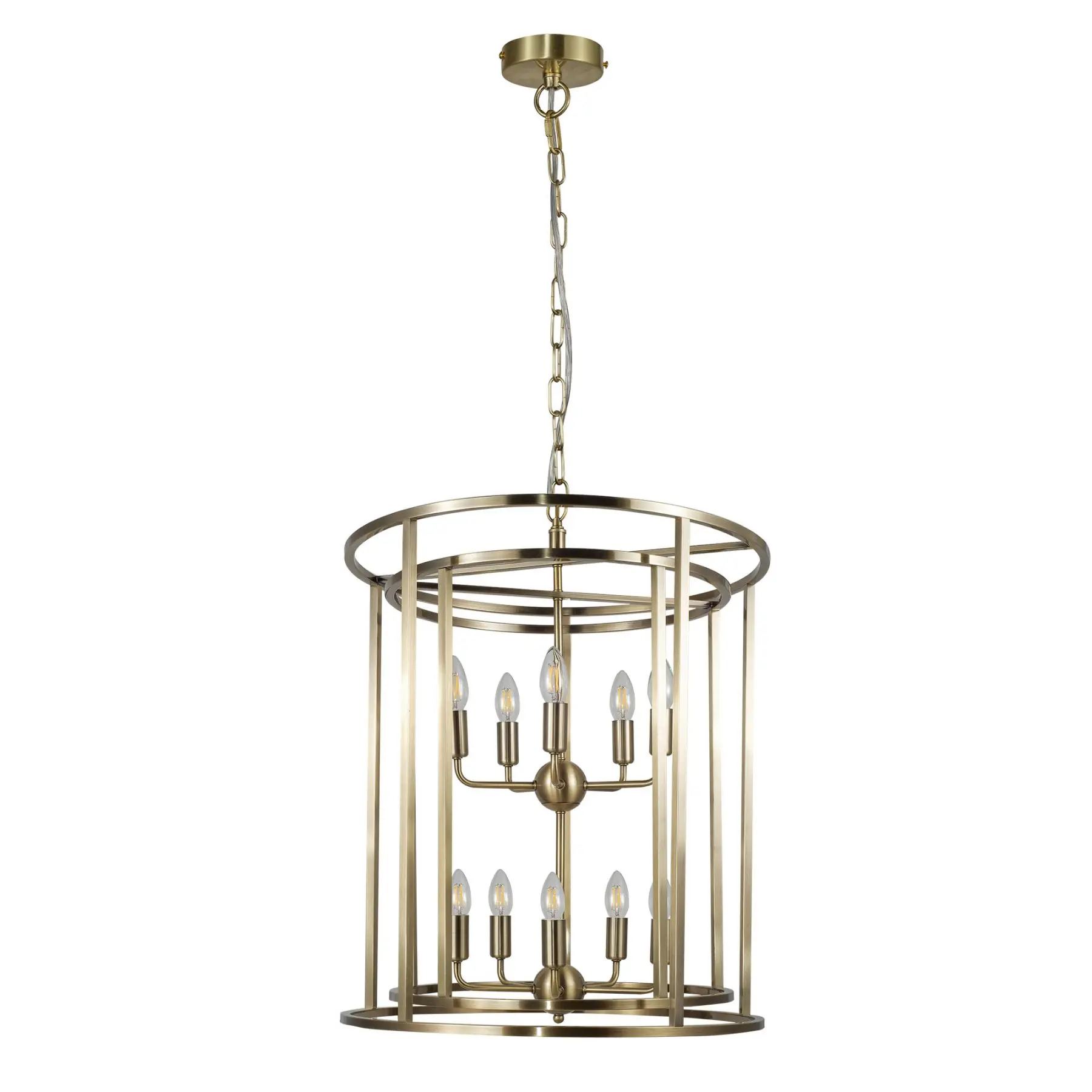 Chester 10 Light Pendant Antique Brass