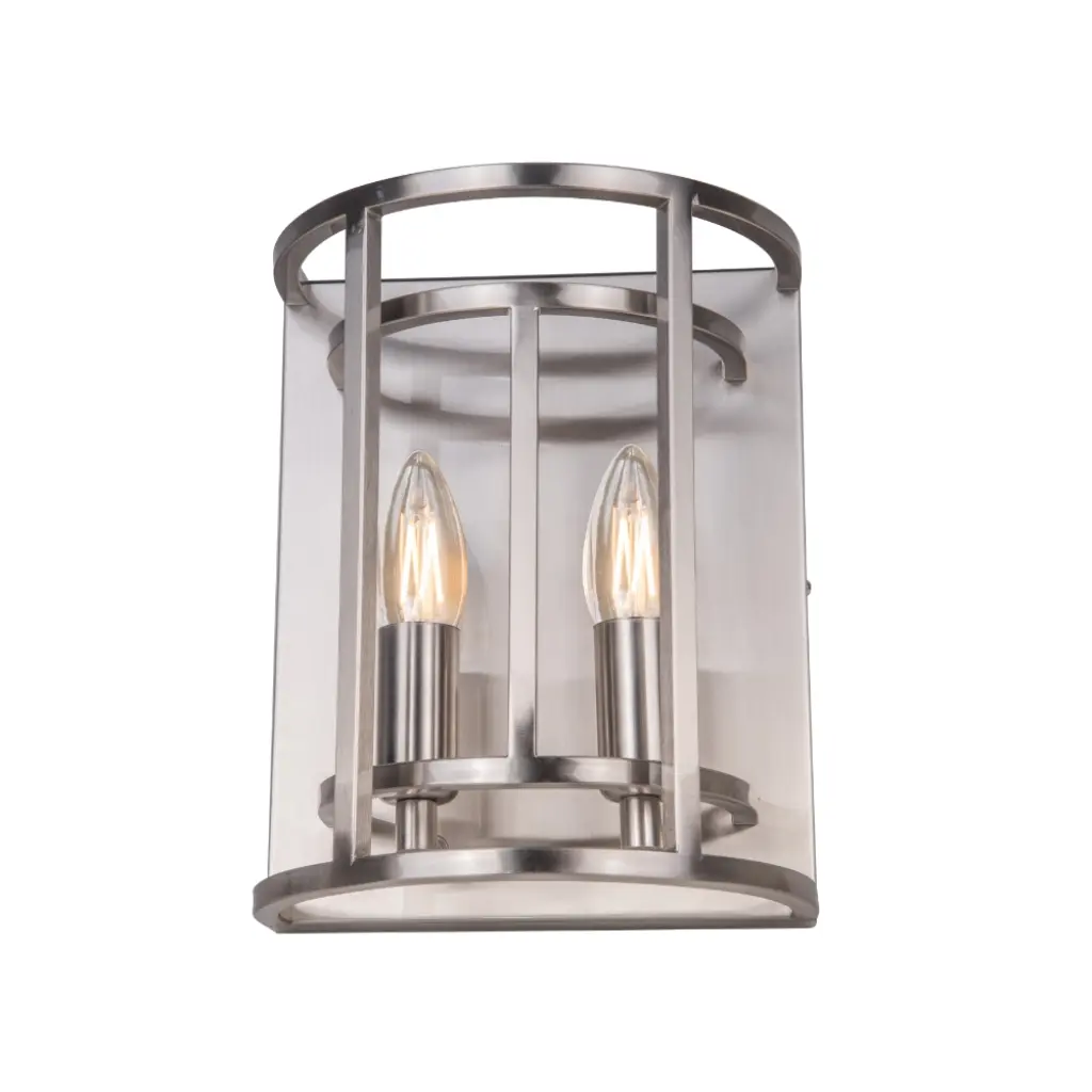 Chester 2 Light Wall Fitting in Satin Chrome