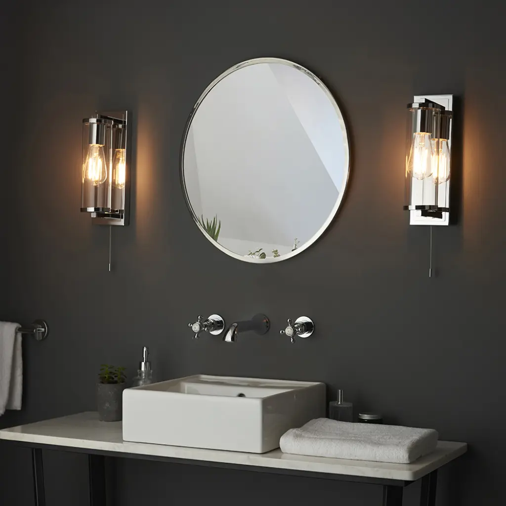 Taylor Chrome Wall Light with Clear Glass