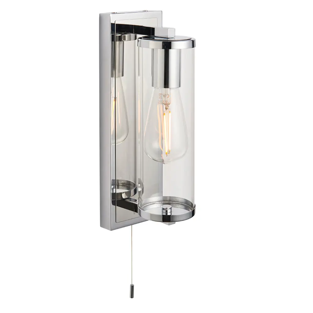 Taylor Chrome Wall Light with Clear Glass