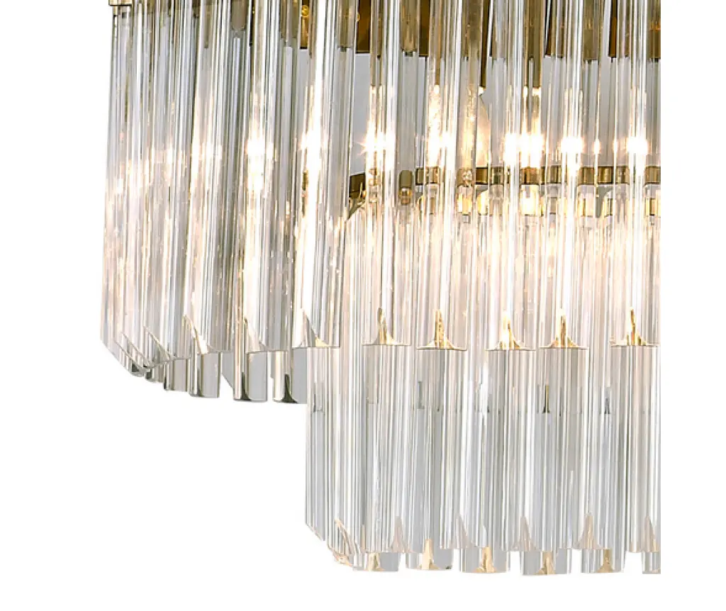 Donard Brass 12 Light Pendant with Clear Glass
