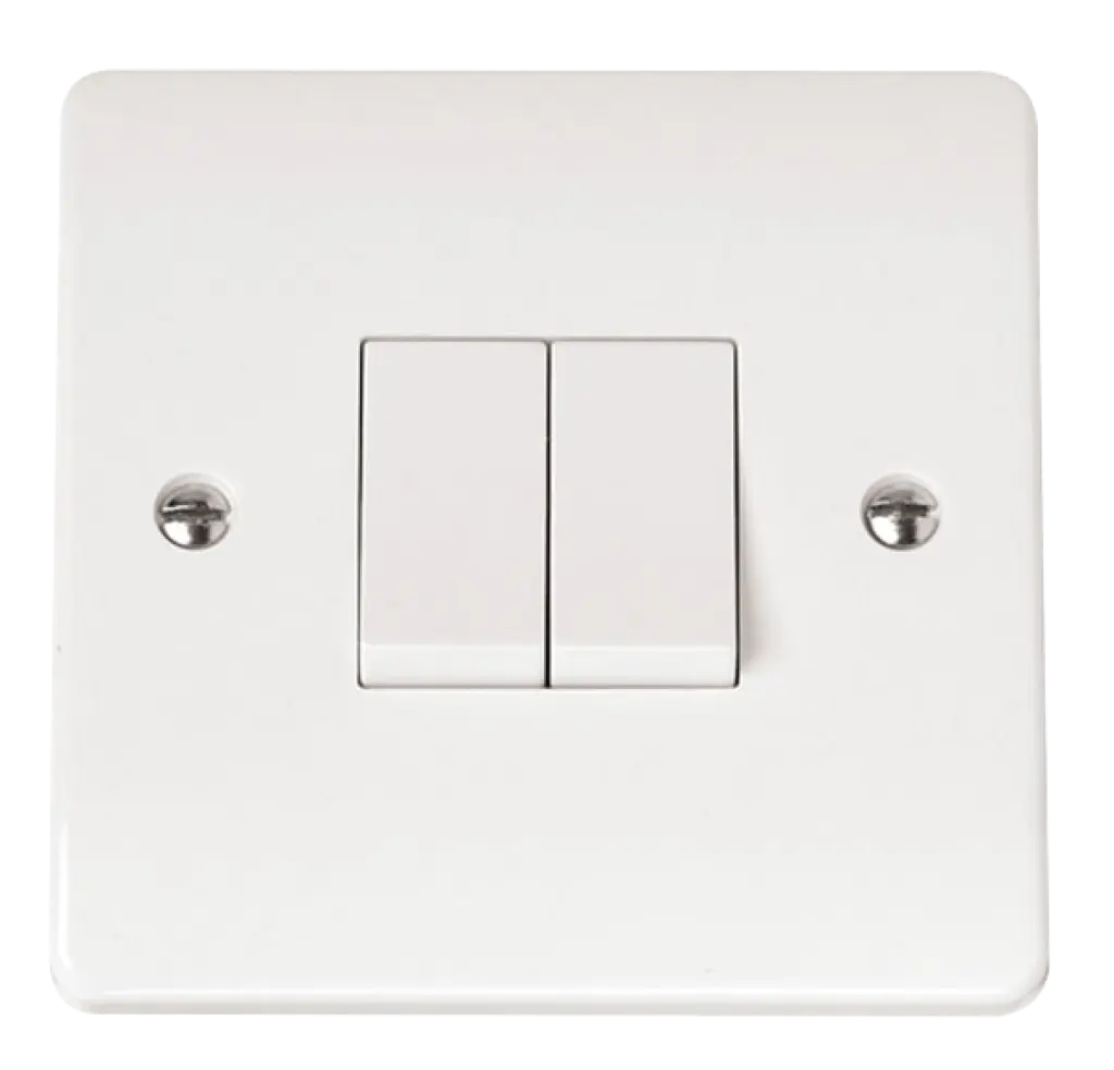 White 2Gang 2 Way Switch