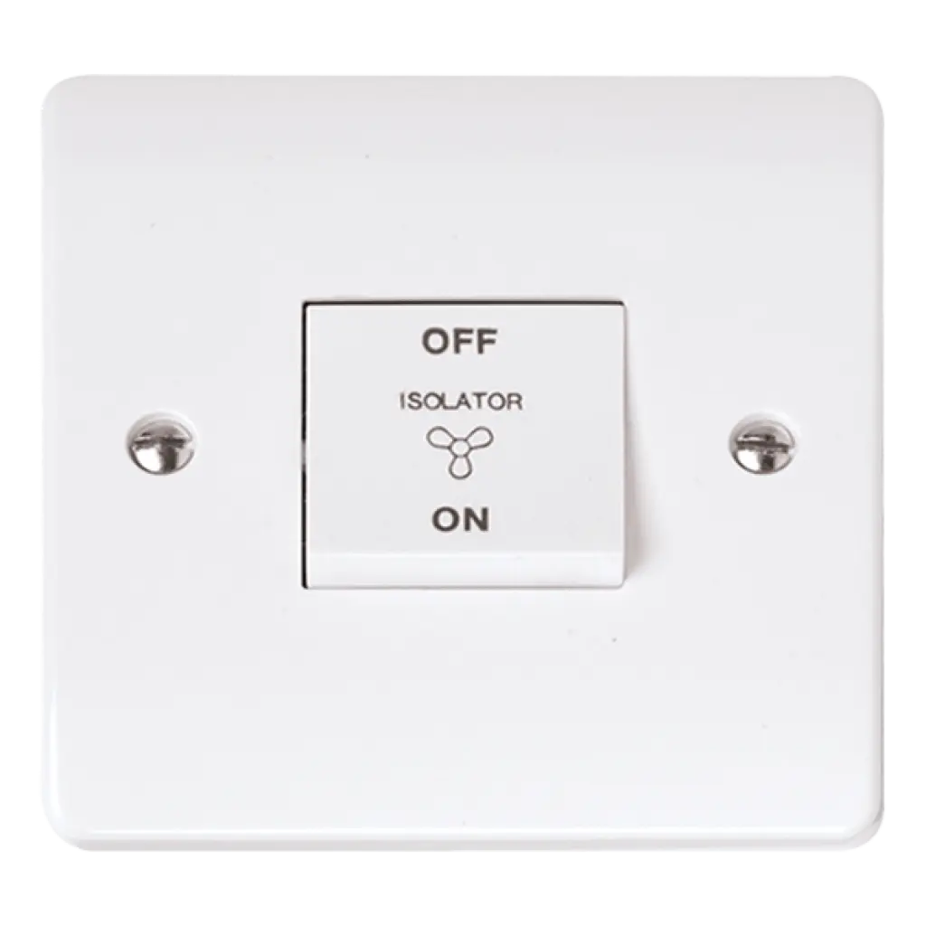White 3 Pole Fan Isolation Switch