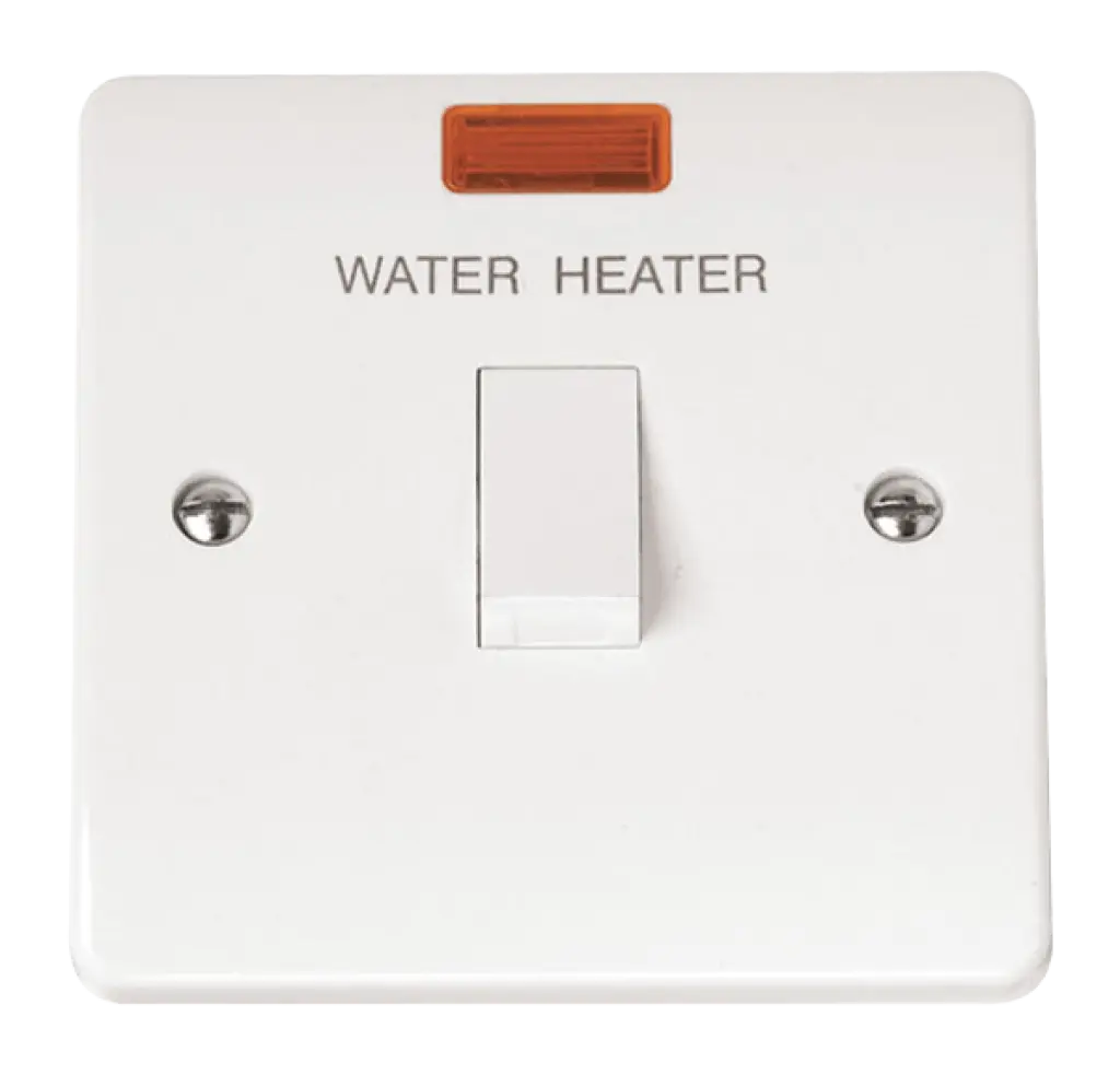 White Water Heater Switch with Neon