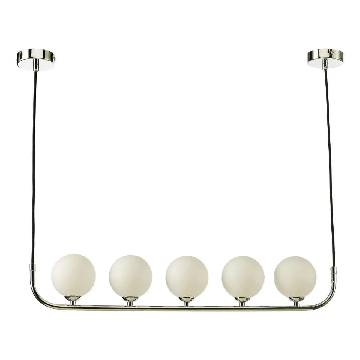 Cradle 5 Light Bar Pendant in Polished Chrome & Opal Glass