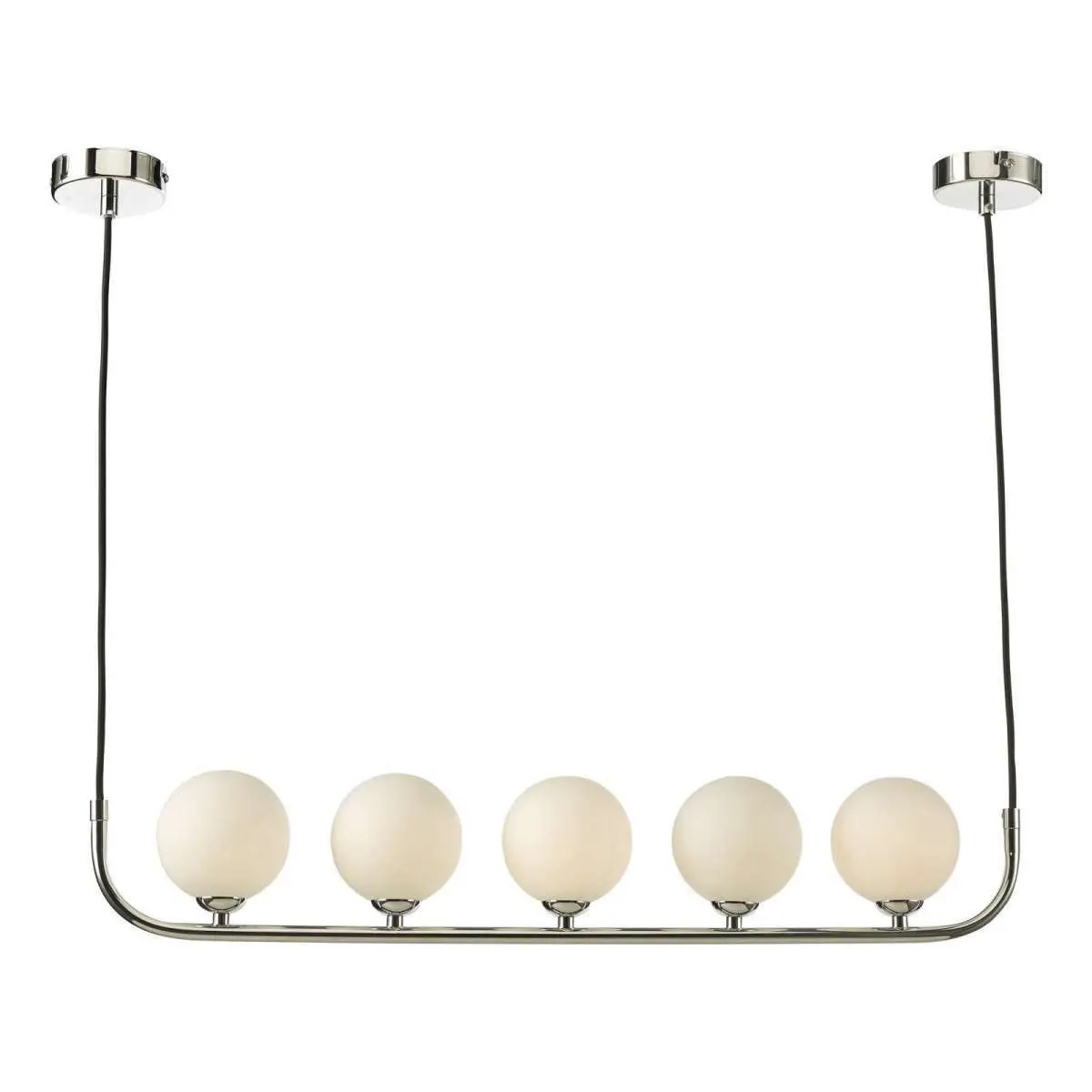 Cradle 5 Light Bar Pendant in Polished Chrome & Opal Glass