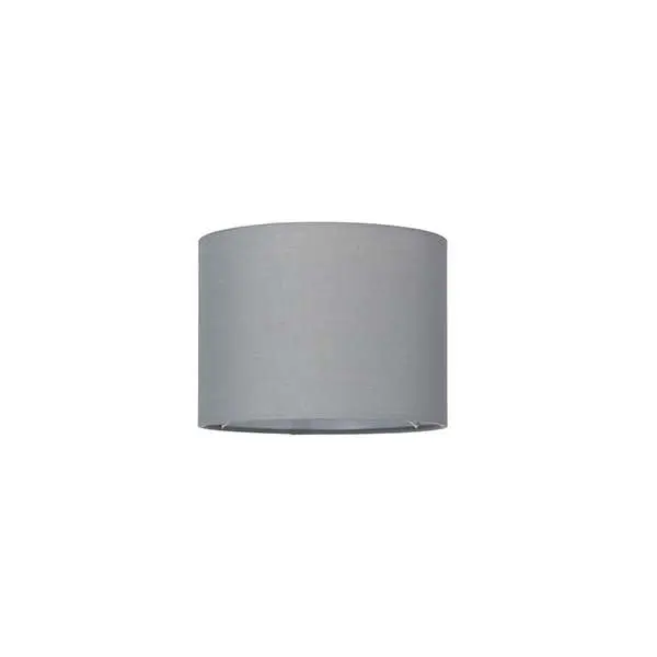 Cylinder Shade 200mm in Grey Cotton Fabric