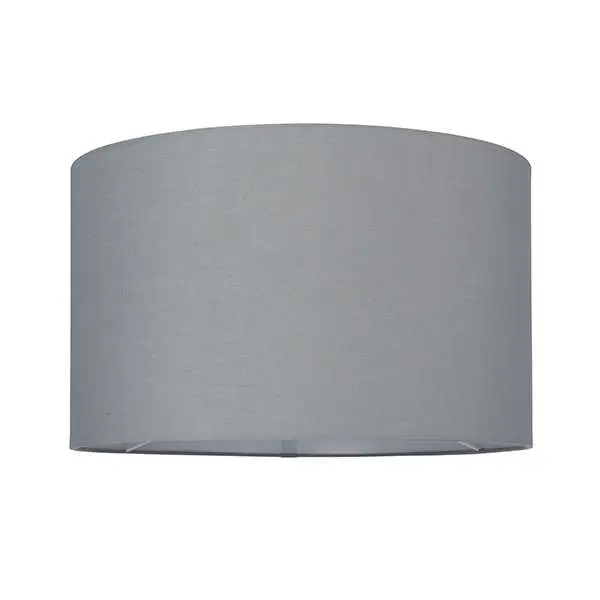 Cylinder Shade 400mm in Grey Cotton Fabric