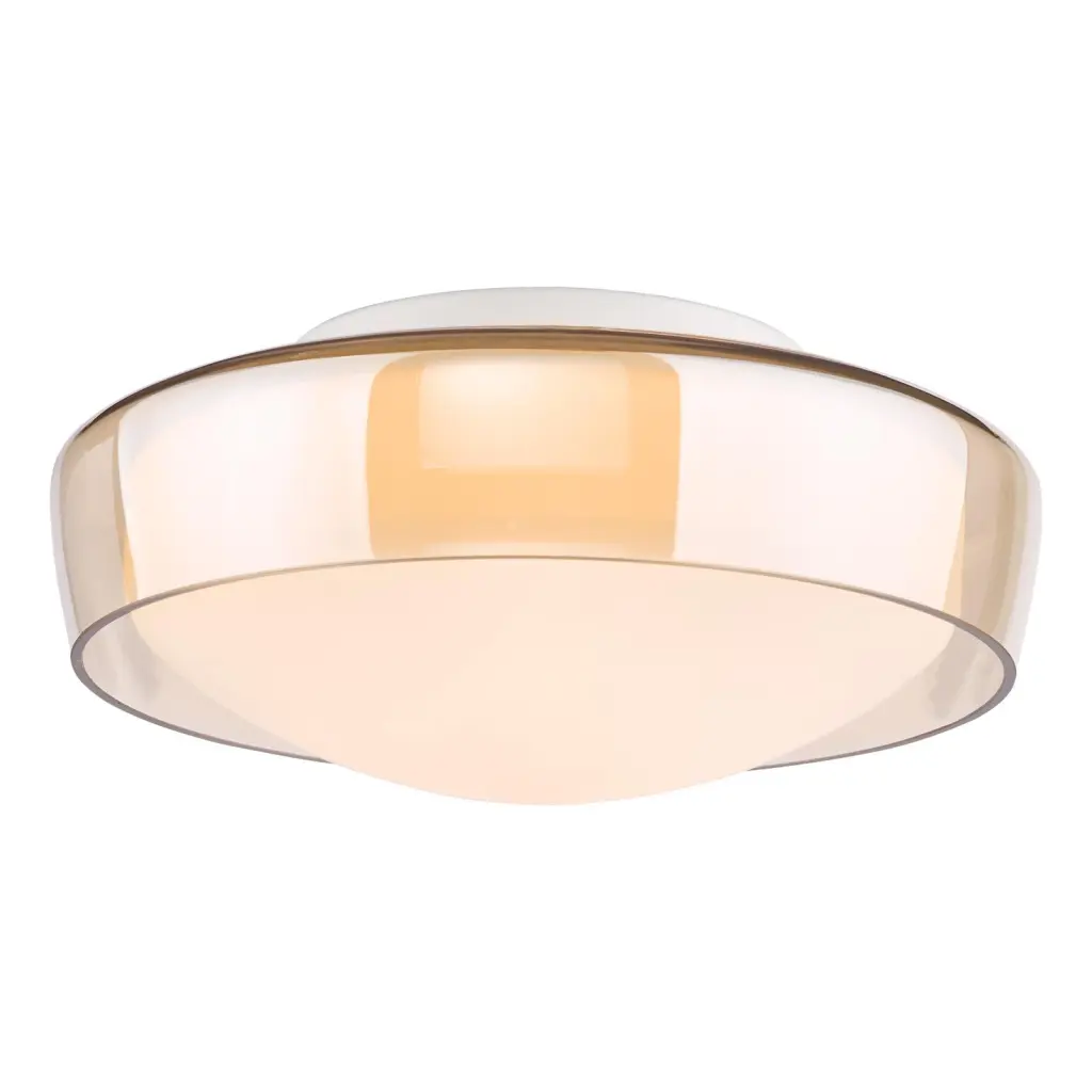 Dagon 3 Light Amber Glass Flush Fitting IP44