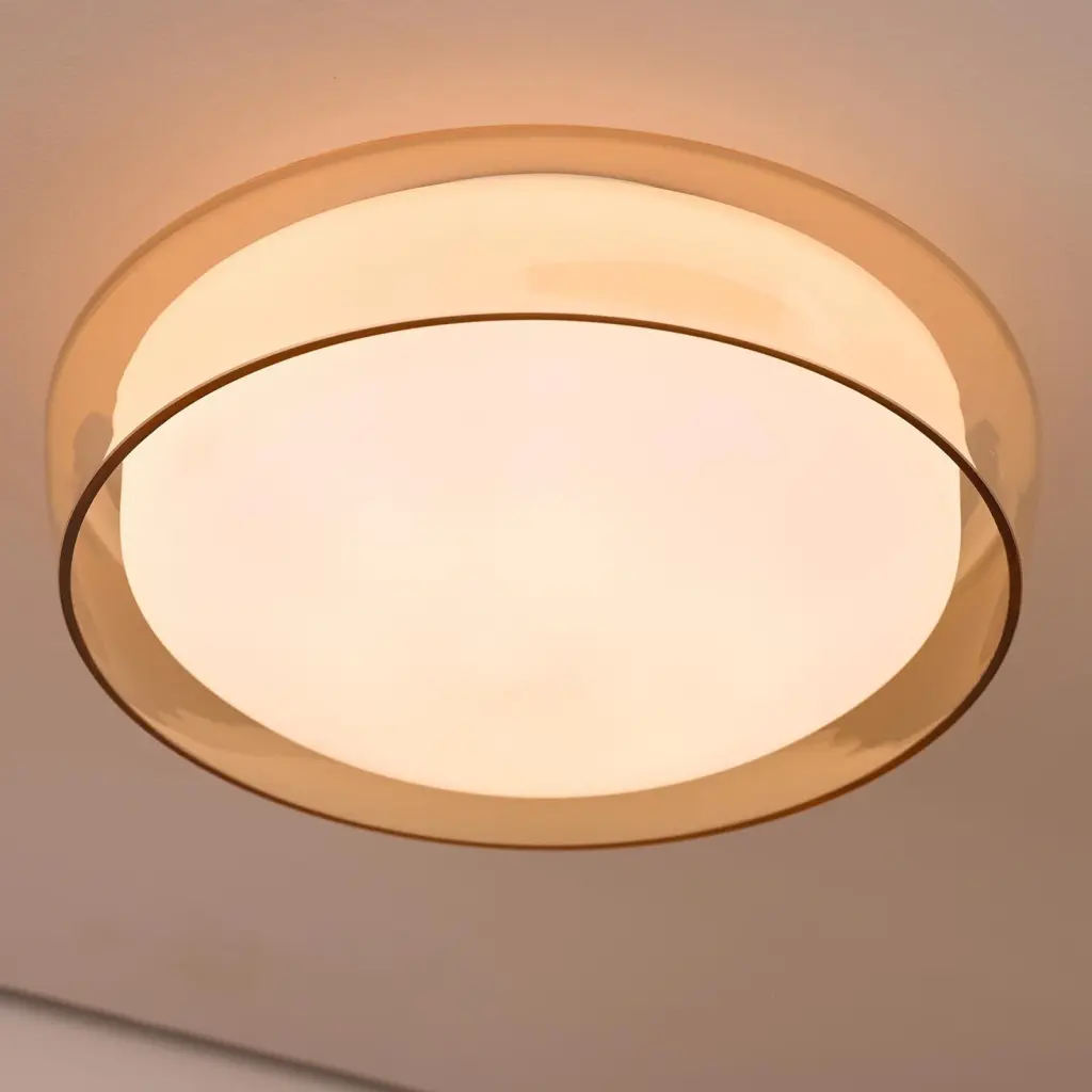 Dagon 3 Light Amber Glass Flush Fitting IP44