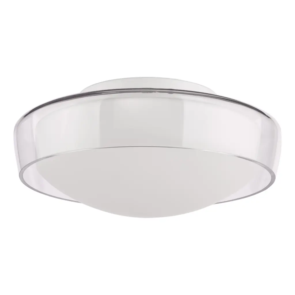 Dagon 3 Light Clear Glass Flush Fitting IP44