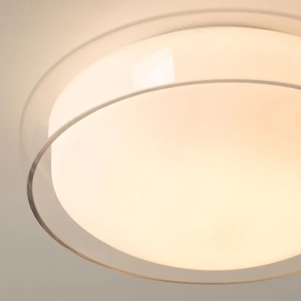 Dagon 3 Light Clear Glass Flush Fitting IP44