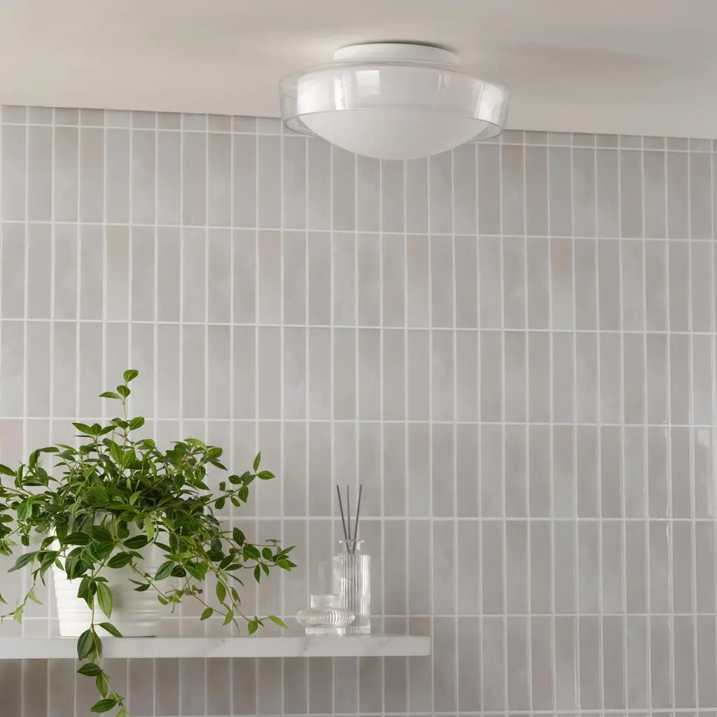 Dagon 3 Light Clear Glass Flush Fitting IP44