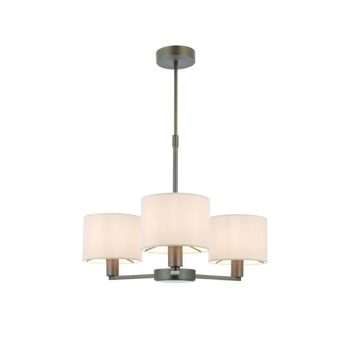 Daley 3 Light Multi Arm Pendant in Bronze C/W  Marble Shades
