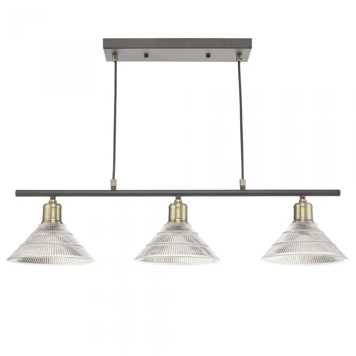 Boyd 3 Light Bar Antique Brass with Glass Shade