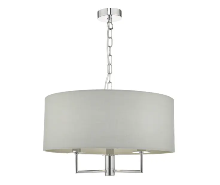 Jamelia 3 Light Pendant Polished Chrome & Grey