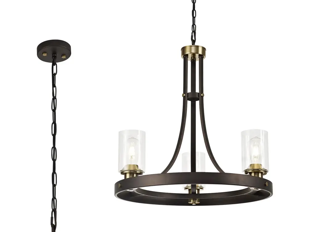 Derryclare 3 Light Brown & Bronze Pendant
