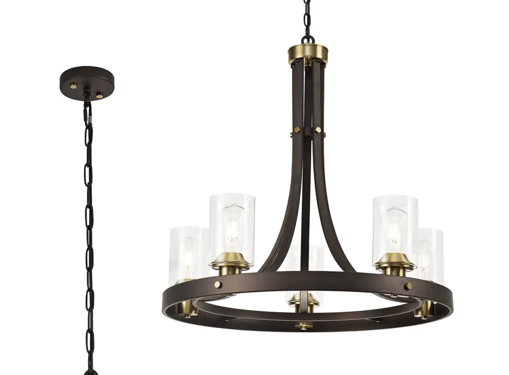 Derryclare 5 Light Brown & Bronze Pendant