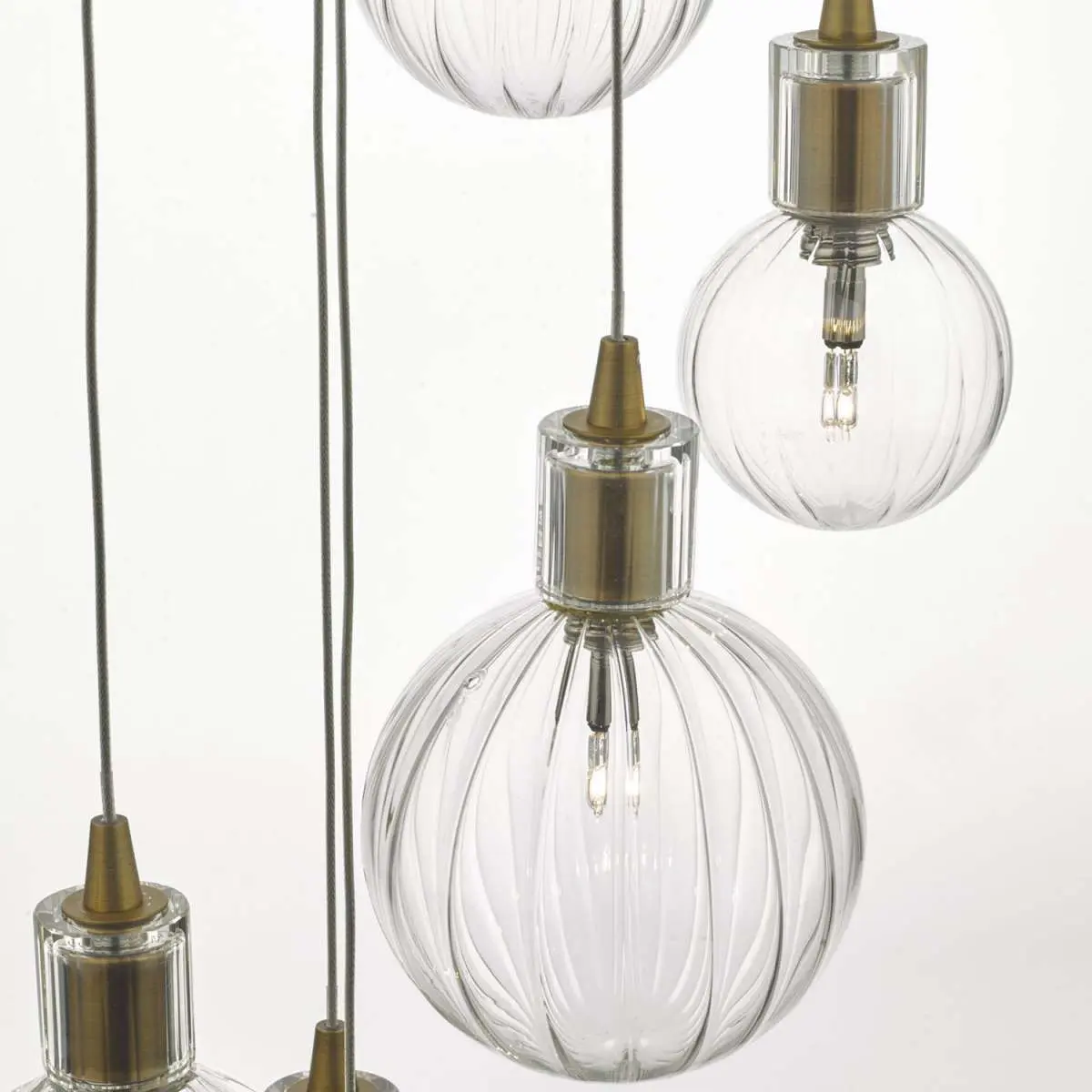 Dita 10 Light Cluster Pendant Brass & Glass