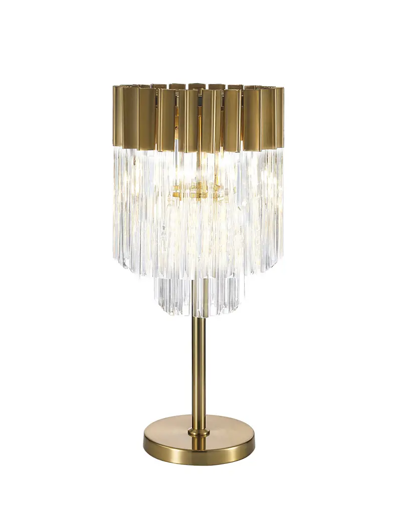 Donard Brass Table Lamp with Clear Glass