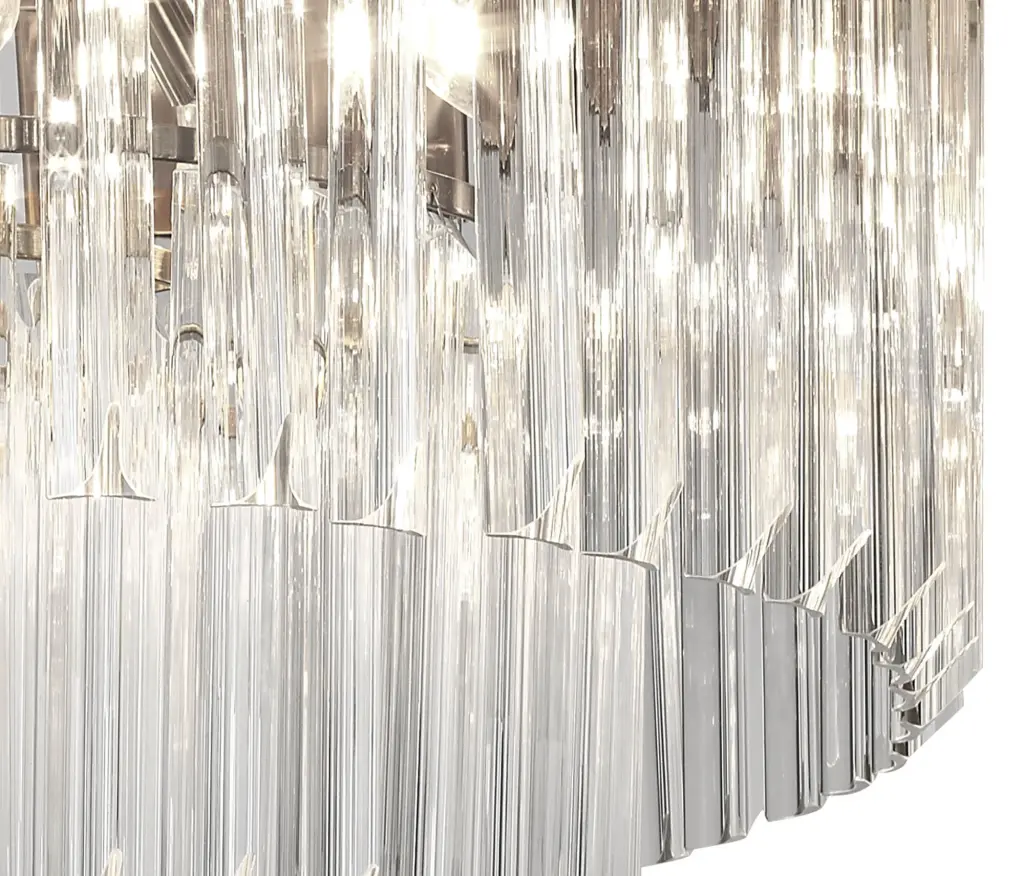 Donard Brass 7 Light Flush Fitting with Clear Glass
