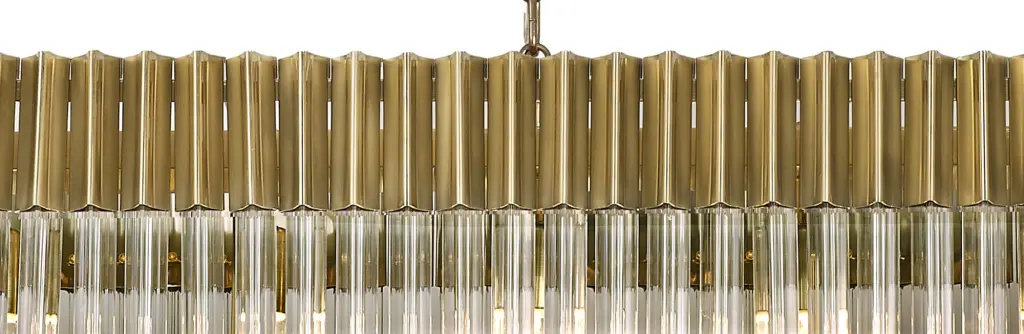 Donard Brass 7 Light Bar Pendant with Clear Glass