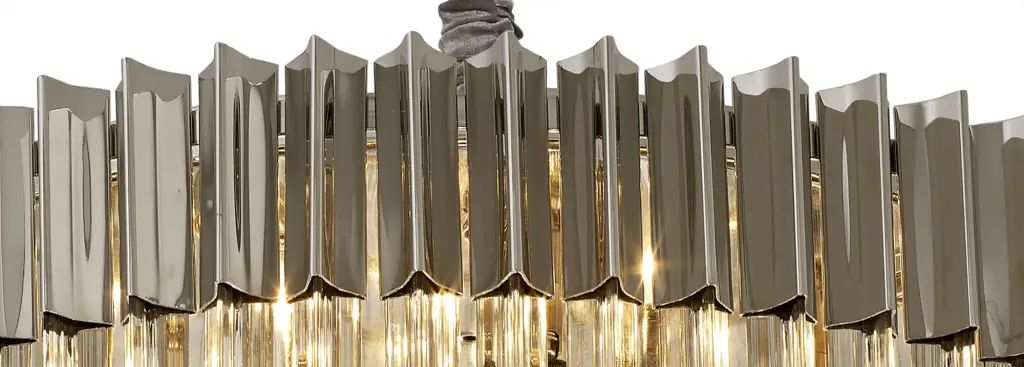 Donard Polished Nickel 12 Light Pendant with Clear Glass