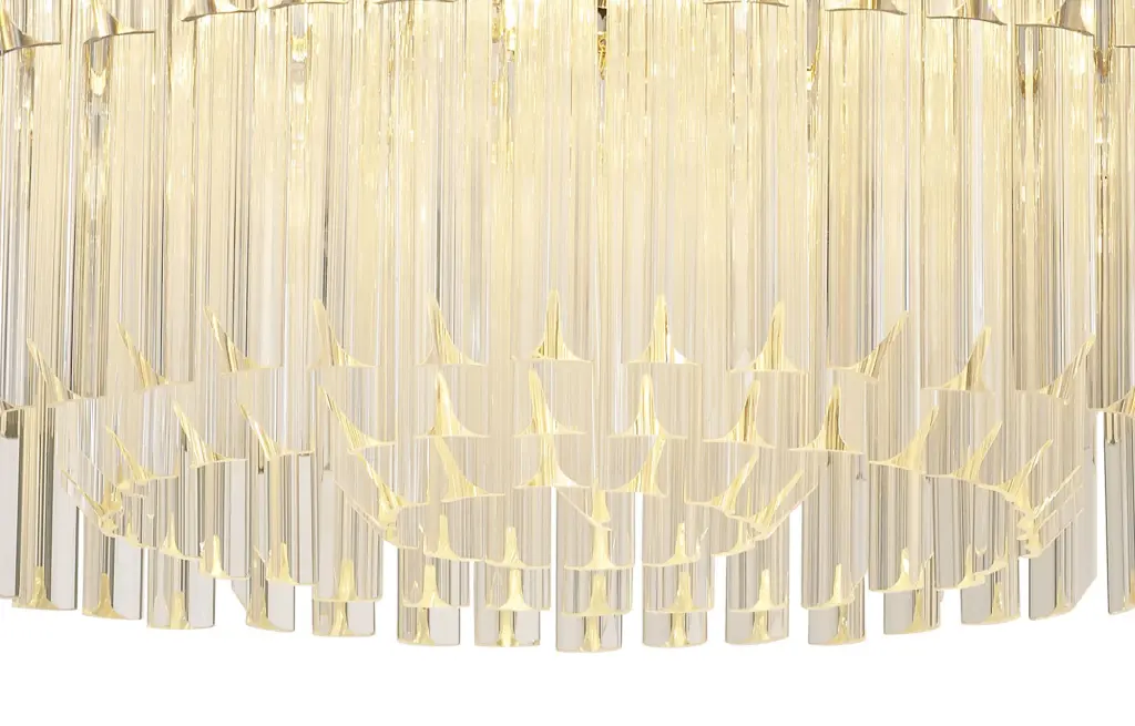 Donard Polished Nickel 12 Light Pendant with Clear Glass