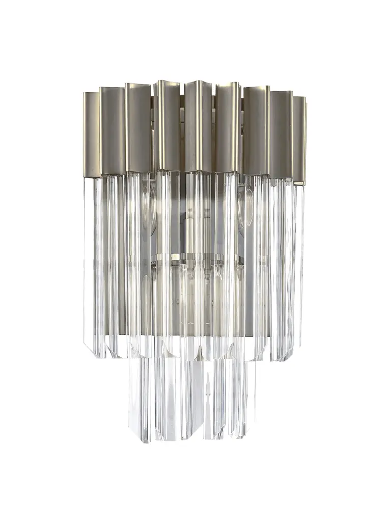 Donard Polished Nickel Wall Light with Clear Glass