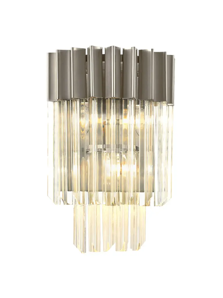 Donard Polished Nickel Wall Light with Clear Glass