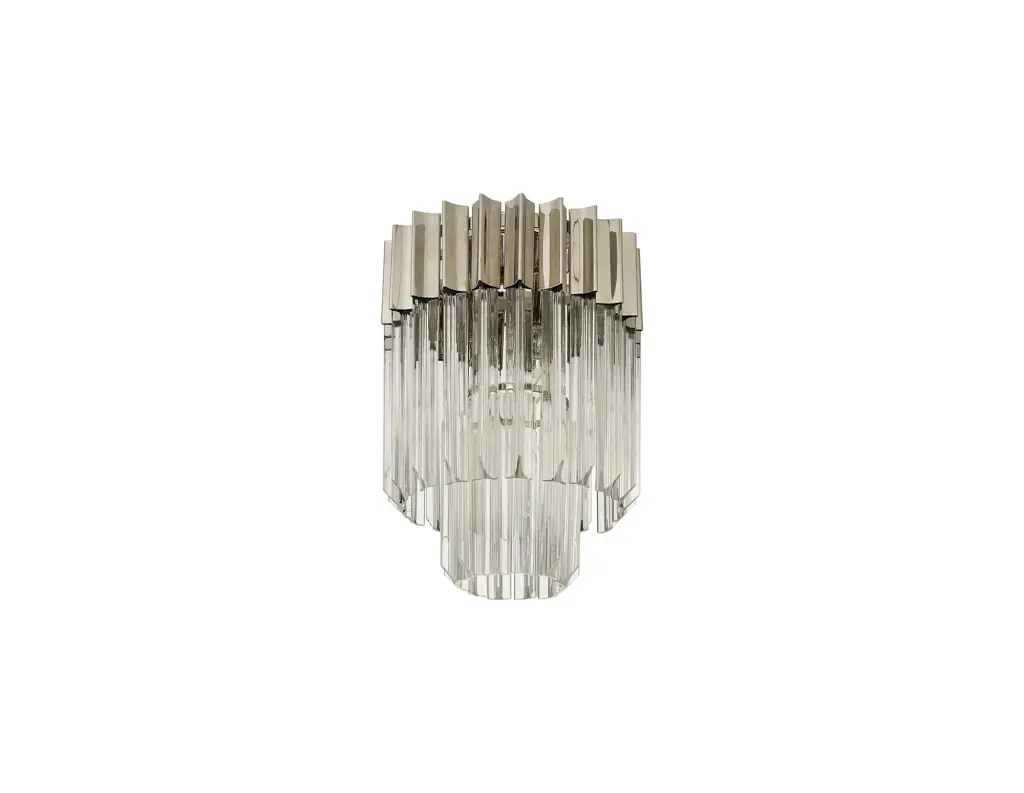 Donard Polished Nickel 3 Light Flush Fitting with Clear Glass