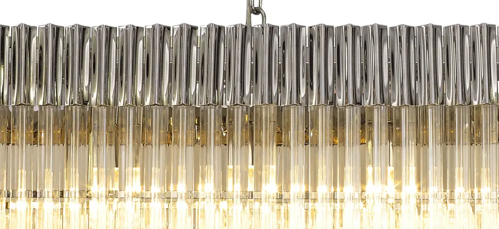 Donard Polished Nickel 7 Light Bar Pendant with Clear Glass