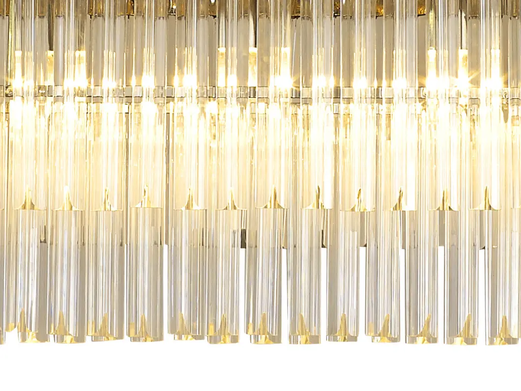 Donard Polished Nickel 7 Light Bar Pendant with Clear Glass
