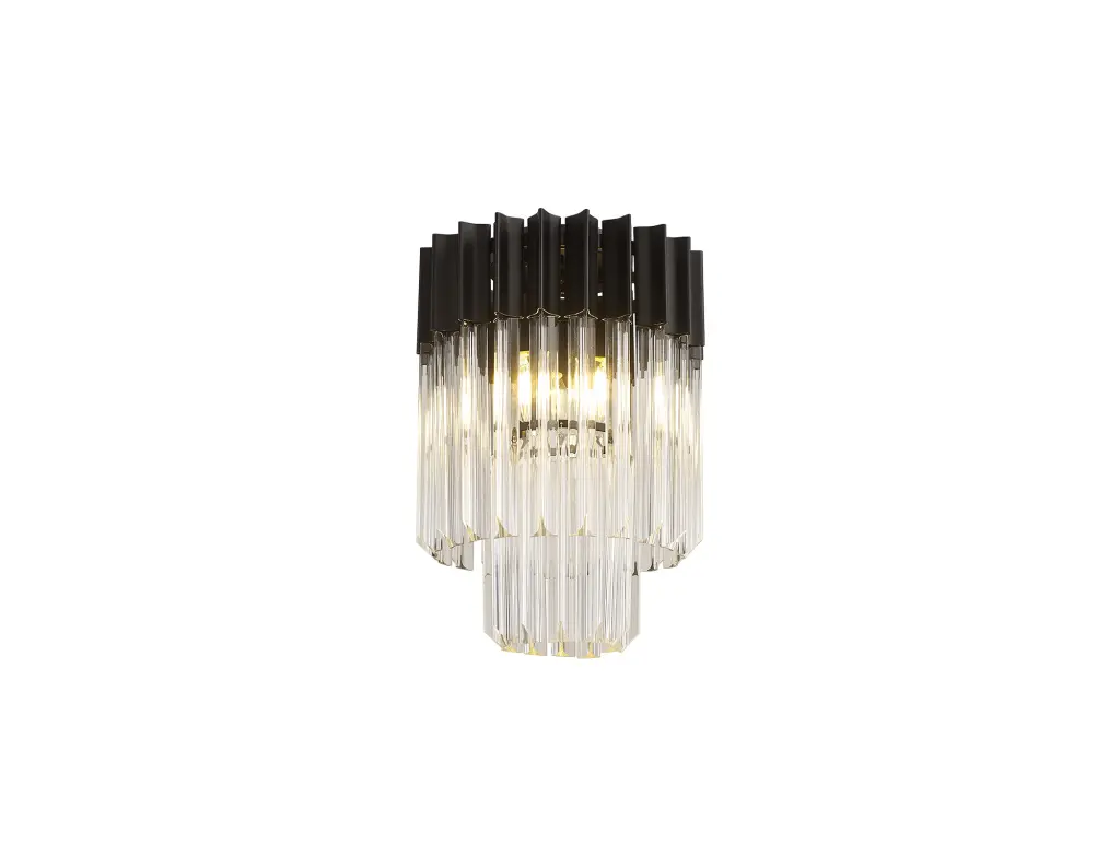 Donard Matt Black 3 Light Flush Fitting with Clear Glass