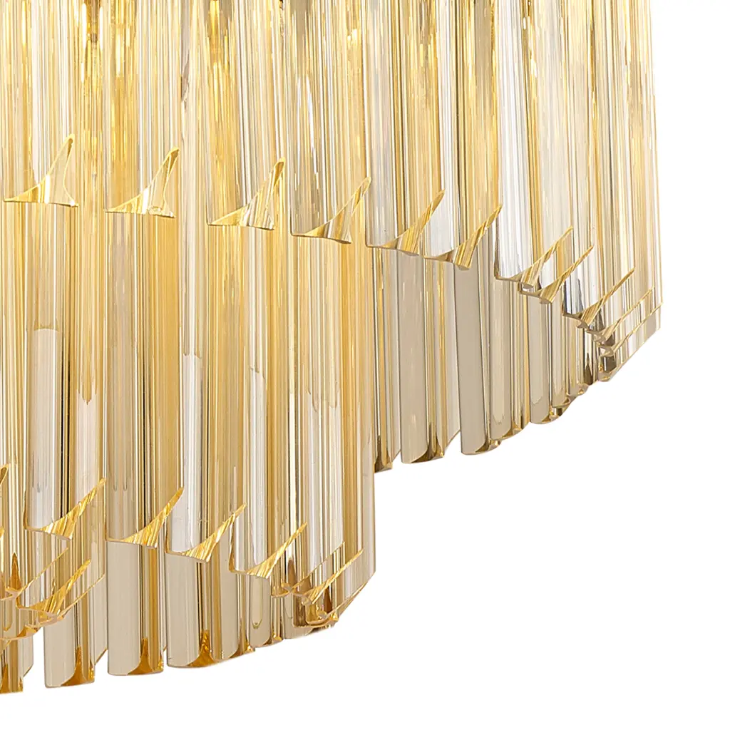 Donard Brass 12 Light Flush Fitting with Cognac Glass