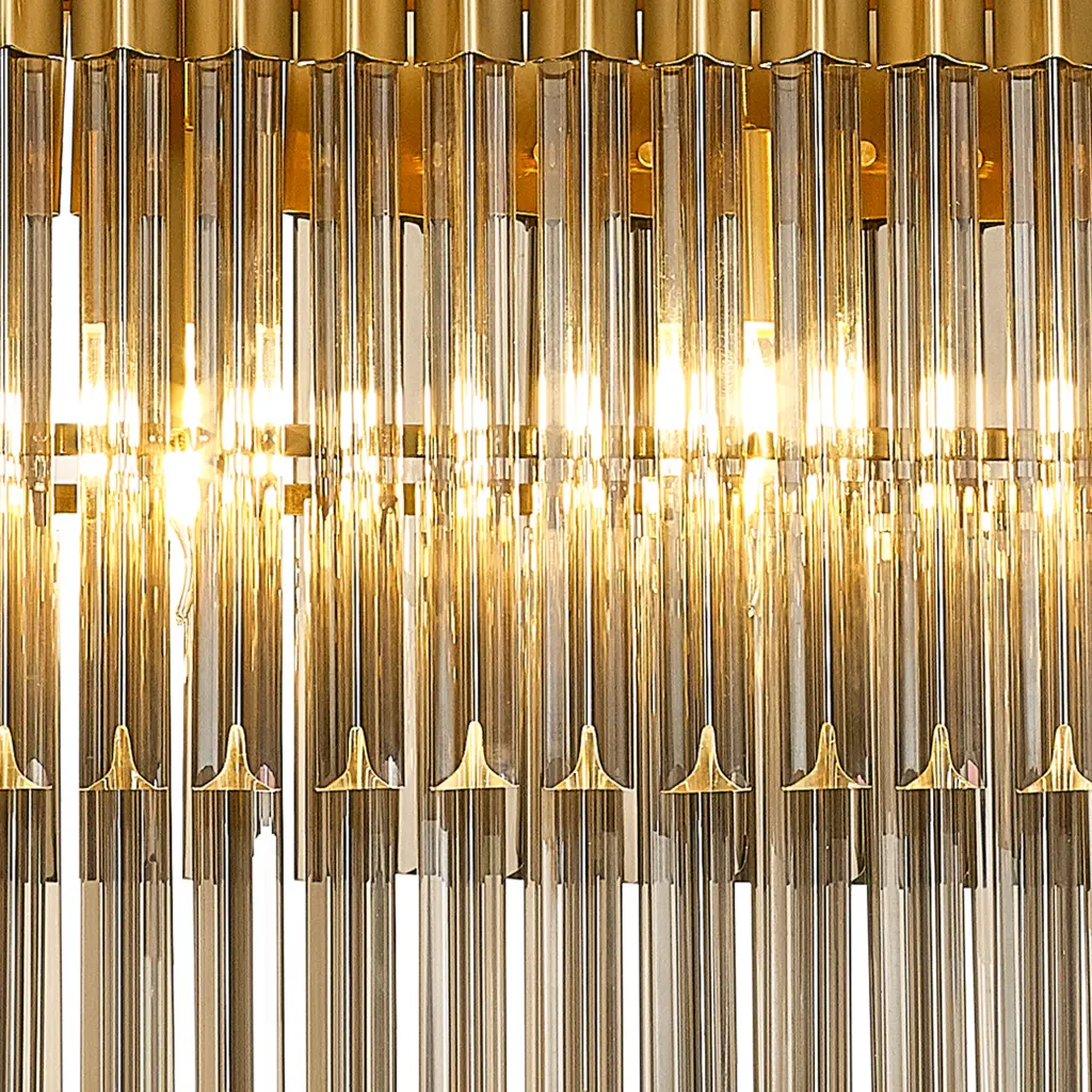Donard Brass 5 Light Bar Pendant with Smoked Glass