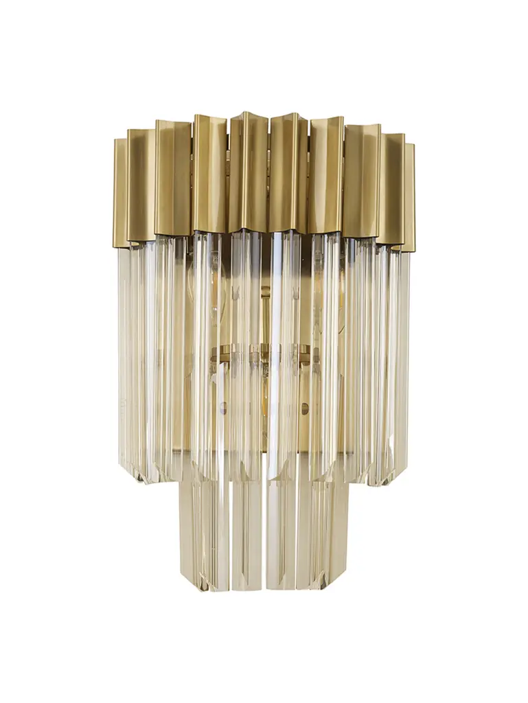 Donard Brass Wall Light with Cognac Glass