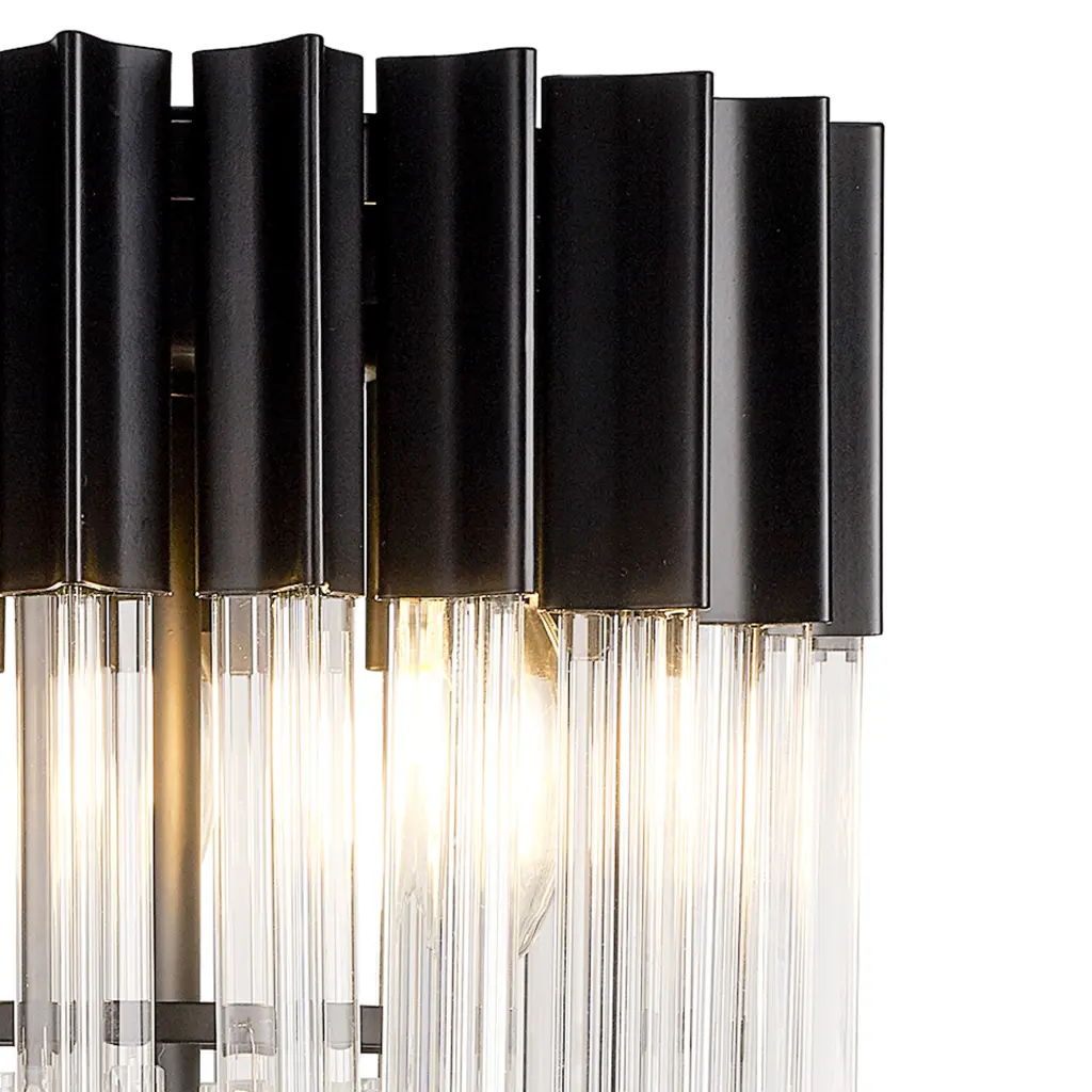 Donard Matt Black Table Lamp with Clear Glass