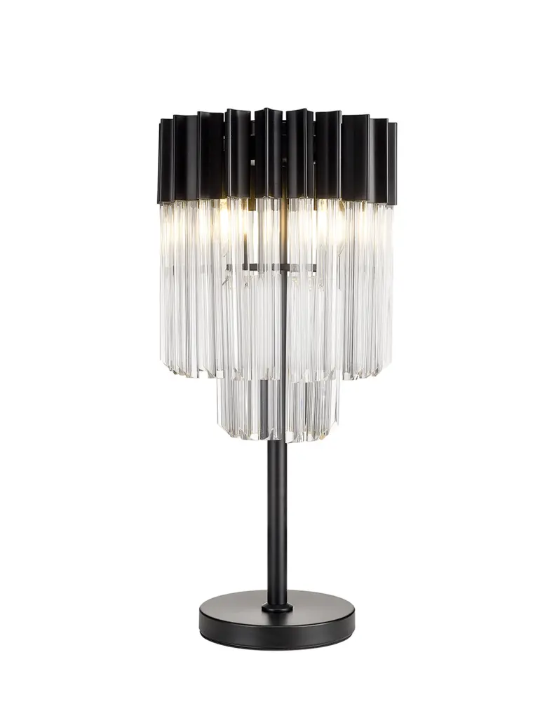 Donard Matt Black Table Lamp with Clear Glass