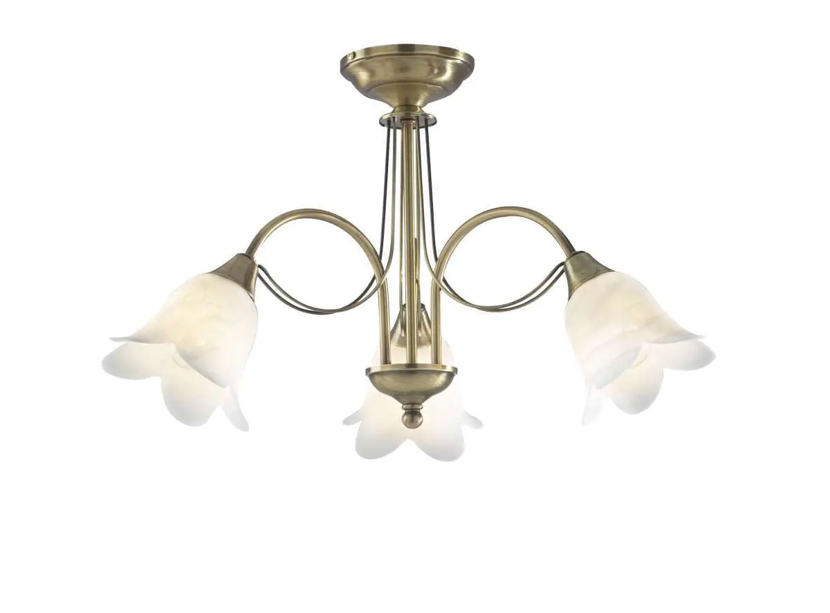 Doublet 3-Light Antique Brass Fitting