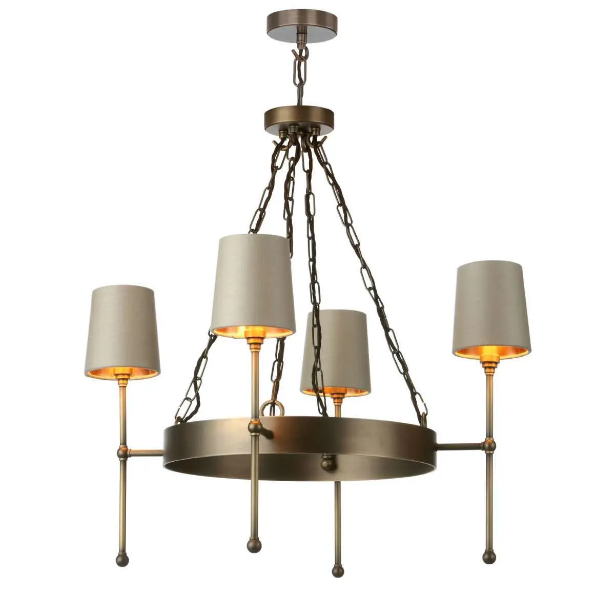 Durrell 4lt Solid Antique Brass Pendant
