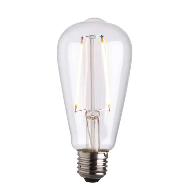 E27 LED Filament Pear Clear Glass 2W Warm White