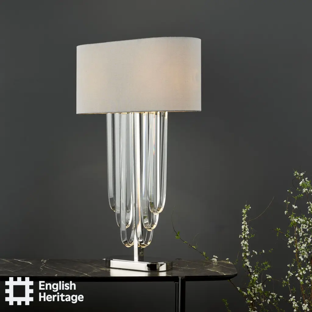 Eltham Polished Nickel Table Lamp C/W Shade