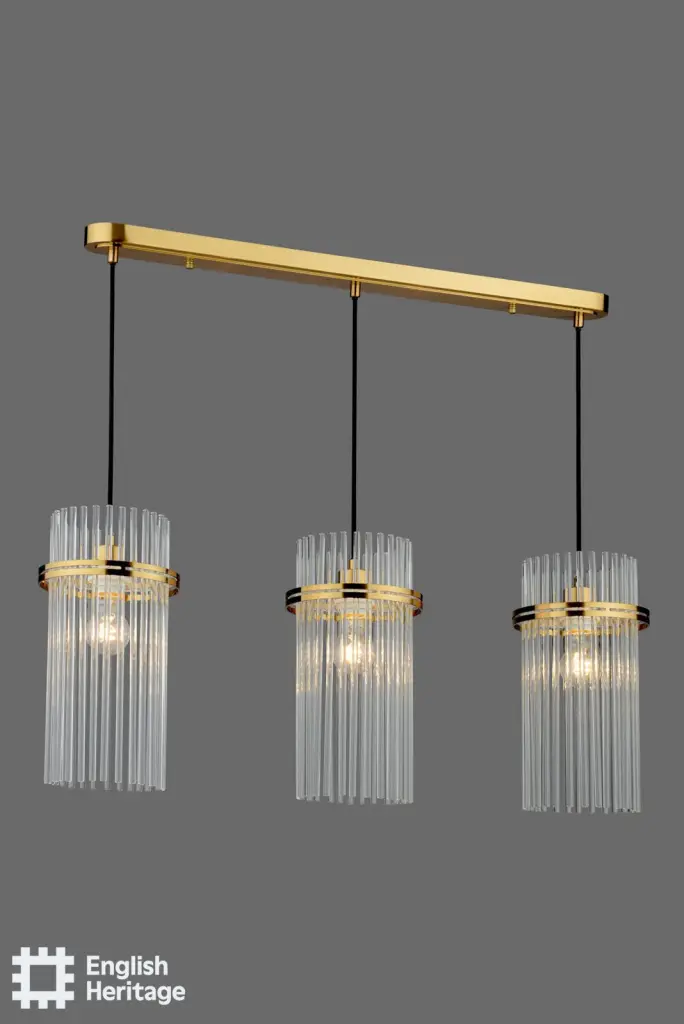 Eltham Antique Gold 3 Light Bar Pendant