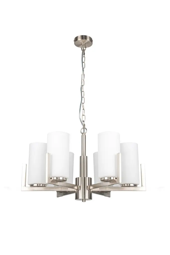 Empire 6 Light Satin Chrome Pendant