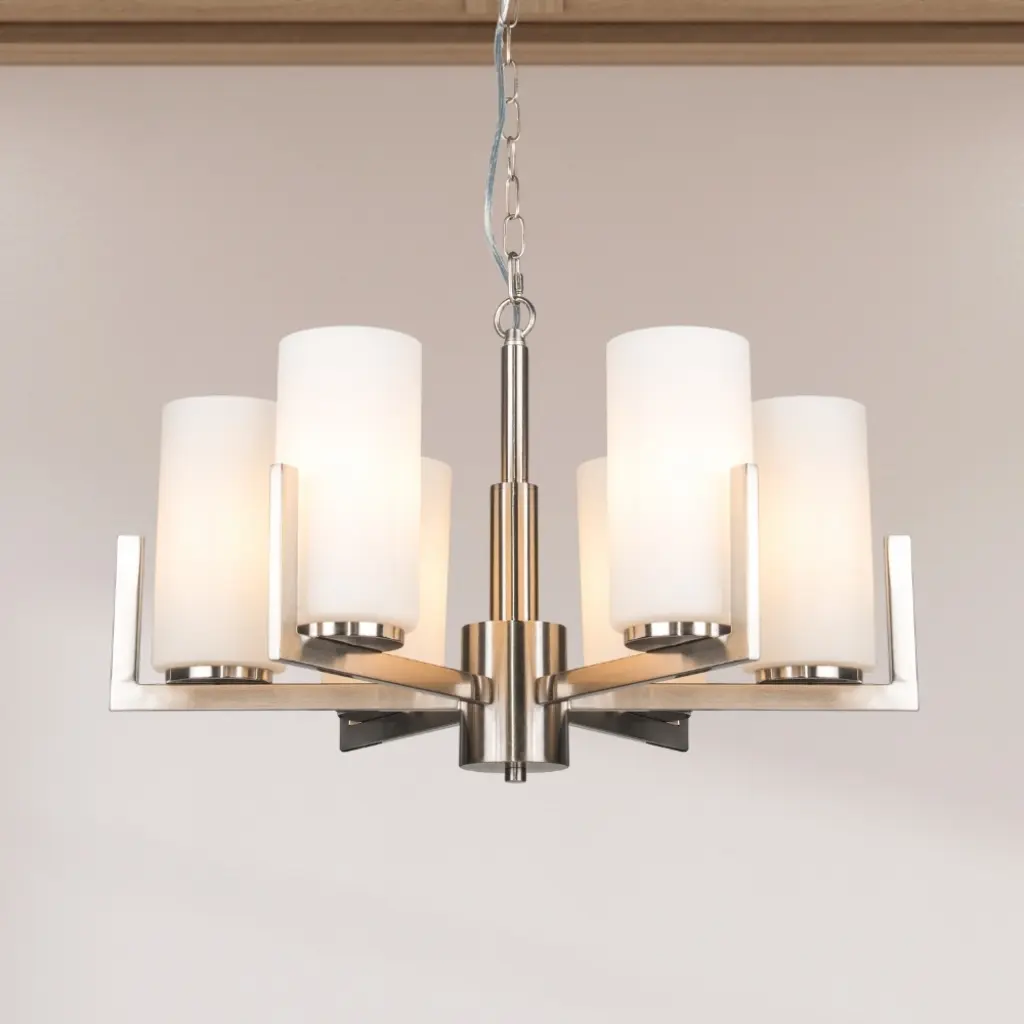 Empire 6 Light Satin Chrome Pendant