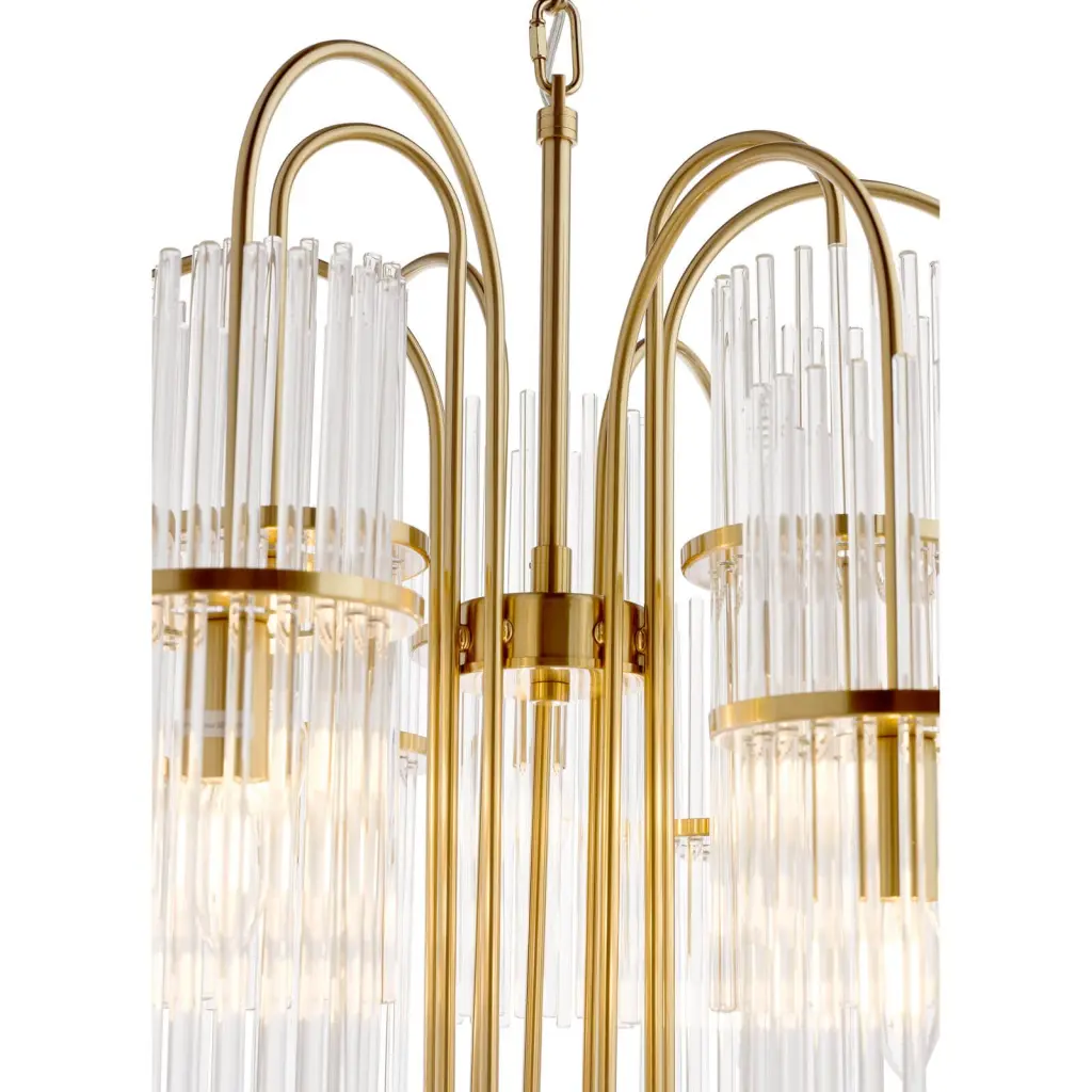 Eniola 9 Light Natural Brass & Glass Ceiling Pendant